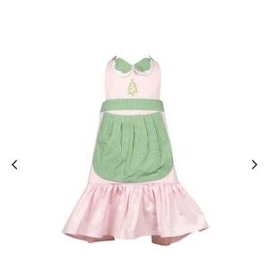 PROPER PEONY PINK / GREEN CHRISTMAS TREE NOEL APRON - CHILD